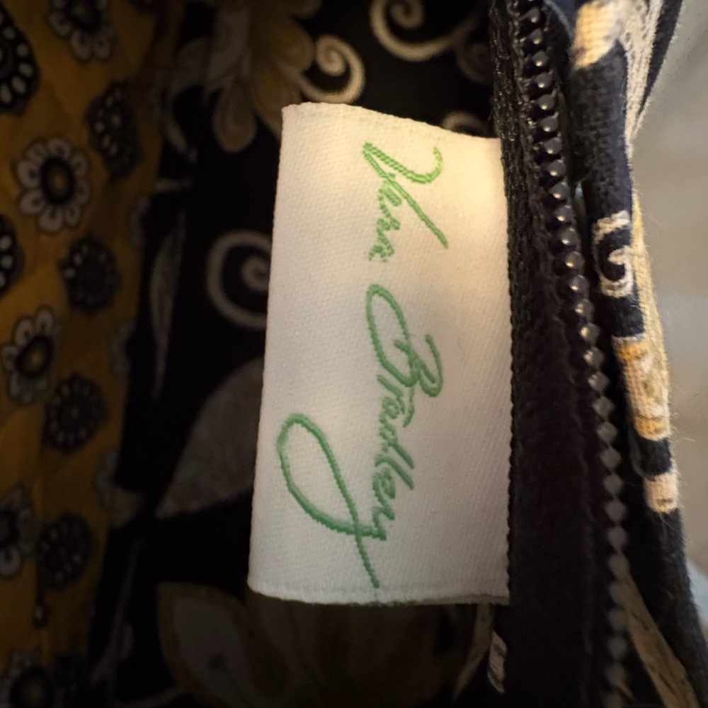 Vera Bradley Small Black and Yellow Floral Shoulder Bag - Picture 6 of 6
